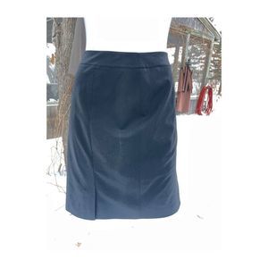 Lafayette 148 Black Pencil Skirt A-Line Virgin Wool Double Pleat Hem Business 12